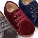 Casual BAMBA type shoes with in velvet canvas.