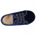 Casual BAMBA type shoes with in velvet canvas.