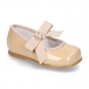 New Classic Patent leather little Mary Jane shoes with velcro strap and ribbon.