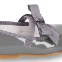 New Classic Patent leather little Mary Jane shoes with velcro strap and ribbon.