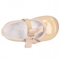 New Classic Patent leather little Mary Jane shoes with velcro strap and ribbon.