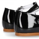 T-strap little Mary Jane shoes in BLACK patent leather.