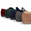 New Autumn winter canvas Mary Jane shoes with ties closure with Velvet big bow.