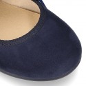 New Autumn winter canvas Mary Jane shoes with ties closure with Velvet big bow.