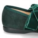 New Autumn winter canvas Mary Jane shoes with ties closure with Velvet big bow.