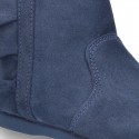 New Ankle boot shoes with RUFFLES in Serratex autumn-winter canvas.