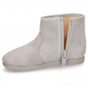 New Ankle boot shoes with RUFFLES in Serratex autumn-winter canvas.