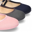 Special autumn winter canvas Ballet flat shoes with CROWN design.