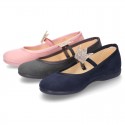 Special autumn winter canvas Ballet flat shoes with CROWN design.