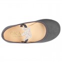 Special autumn winter canvas Ballet flat shoes with CROWN design.