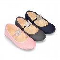 Special autumn winter canvas Ballet flat shoes with CROWN design.