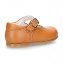 New Classic Nappa Leather Little Mary Jane shoes with buckle fastening in cowhide color.