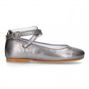 Soft Metal Nappa leather little Mary Janes Gilda style.