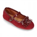 Little Mary Jane shoes with FRINGED design in Suede leather.