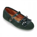 Little Mary Jane shoes with FRINGED design in Suede leather.