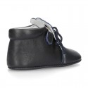 Extra Soft Nappa leather little BEAR bootie for babies with velcro strap.