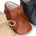 Extra Soft Nappa leather little BEAR bootie for babies with velcro strap.