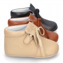 Extra Soft Nappa leather little BEAR bootie for babies with velcro strap.