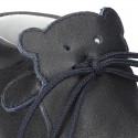 Extra Soft Nappa leather little BEAR bootie for babies with velcro strap.