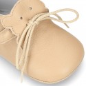 Extra Soft Nappa leather little BEAR bootie for babies with velcro strap.