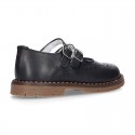 Nappa leather SPORT Mary Jane shoes with mountain soles.