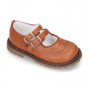 Nappa leather SPORT Mary Jane shoes with mountain soles.