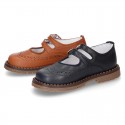 Nappa leather SPORT Mary Jane shoes with mountain soles.