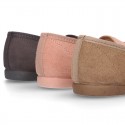 Autumn winter canvas Ballet flats with tassels.