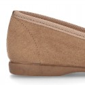 Autumn winter canvas Ballet flats with tassels.