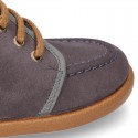 Autumn winter canvas Bootie shoes Moccasin wallabee style.