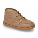 Autumn winter canvas Bootie shoes Moccasin wallabee style.