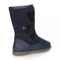 New combined leather boots combined with HEARTS design.