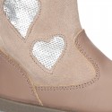 New combined leather boots combined with HEARTS design.