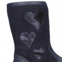 New combined leather boots combined with HEARTS design.