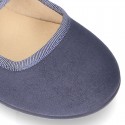 Autumn winter canvas little Mary Jane shoes with velcro strap and button.