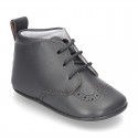 New Little ankle boots for babies with non slip sole in Nappa leather.