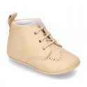 New Little ankle boots for babies with non slip sole in Nappa leather.