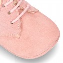 New Little desert boots for babies with fake hair lining and non slip sole in Suede leather.