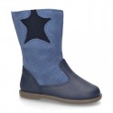 New combined leather boots combined with STARS elastic band design.