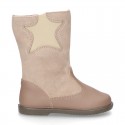 New combined leather boots combined with STARS elastic band design.