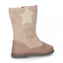 New combined leather boots combined with STARS elastic band design.