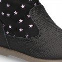 Nueva Bota en piel combinada con Serratex estampado con ESTRELLAS.