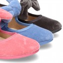 New Velvet canvas little Mary Jane shoes with velcro strap and big bow design.