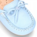 EXTRA SOFT nappa leather Moccasin shoes with bows for little kids in pastel colors.