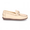 New EXTRA SOFT nappa leather moccasin shoes with bows in pastel colors.