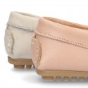 EXTRA SOFT nappa leather Moccasin shoes with tassels for little kids in pastel colors.