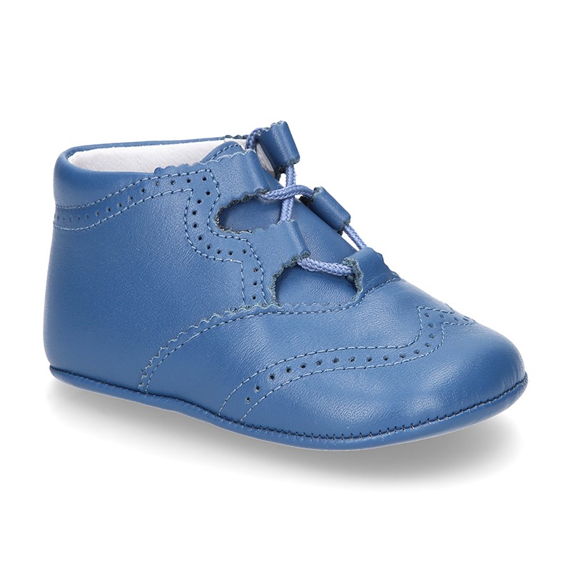 Zapatos Bebe Azul con Cordones