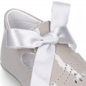 Dress shoes for baby little angel style with tongue in patent leather.