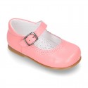 Fashionable Halter little Mary Jane shoes with buckle fastening in nappa leather.