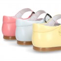 Fashionable Halter little Mary Jane shoes with buckle fastening in nappa leather.